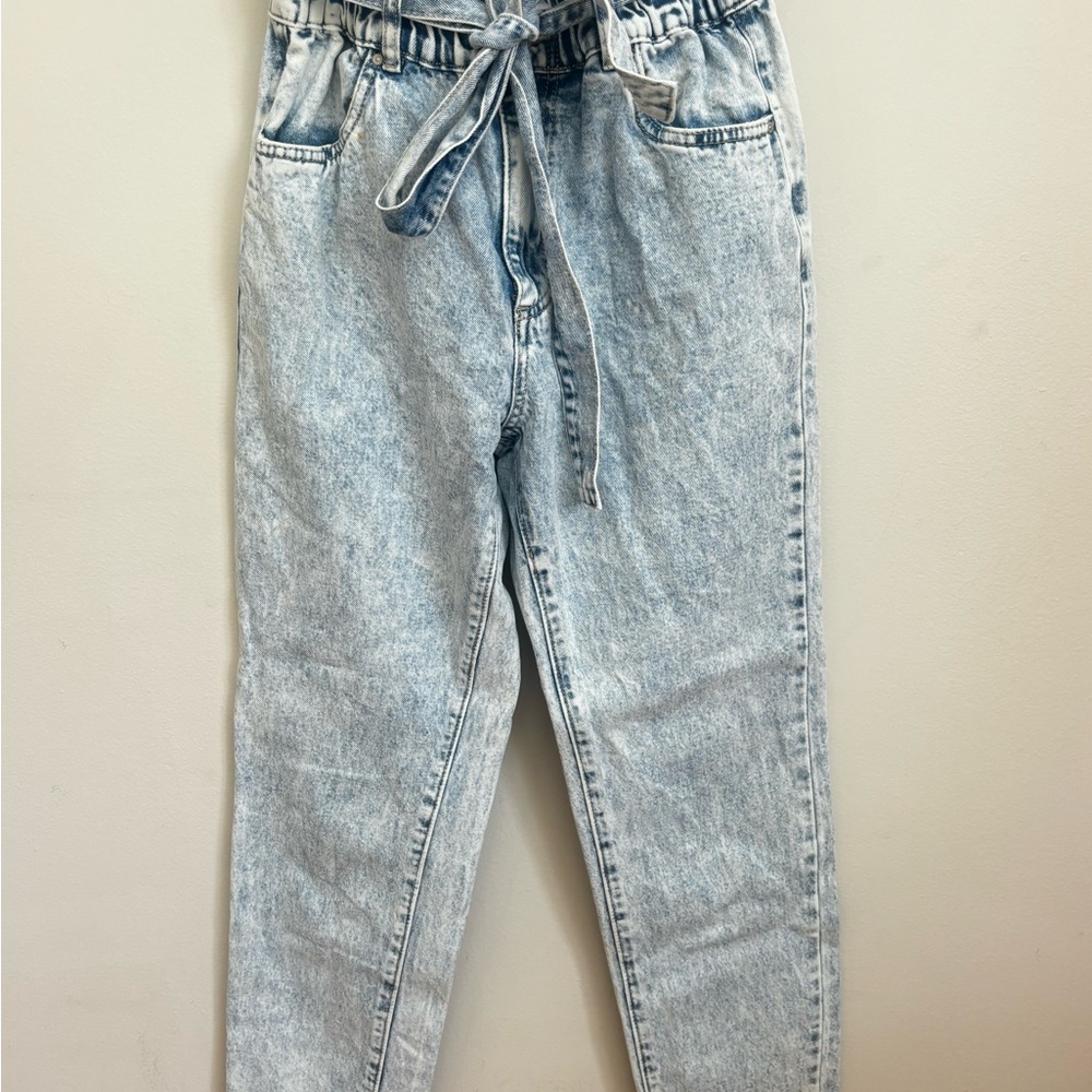 Refuge Blue Paperbag High-Rise Jeans